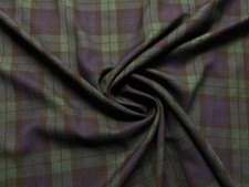Scottish Tartan Check Fabric Material DESIGN 1 GREEN BLACKWATCH