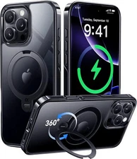 CASEKOO iPhone 16 Pro Case, 360° Mag Stand, MagSafe, 16FT Prot, Premium Black