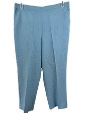 Alfred Dunner pants size 14 back elastic 28" inseam light blue 2 pockets