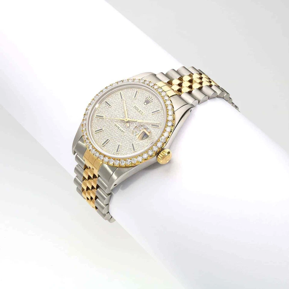 Reloj Rolex Datejust Jubilee Banda Personalizado 4.50Ct Diamante Natural Bisel 36mm Foto 4 de 4