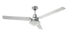 Heller Ceiling Fan with Oyster Light 3 Blade Brushed Stainless Steel 1200mm 240V