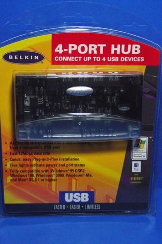 BELKIN 4 PORT USB HUB NEW FACTORY SEALED BIN 1 - Picture 1 of 6