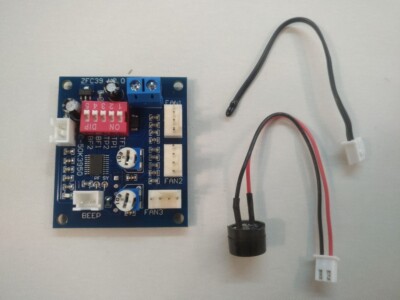 12V PC Lüfter Steuerungsset mit Temperatur Sensor & Beeper - Schnellversand
