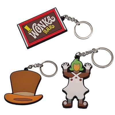 Willy Wonka Bar Schlüsselanhänger Oompa Loompa Hut Schokoladenfabrik Schlüsselanhänger Schlüsselringe