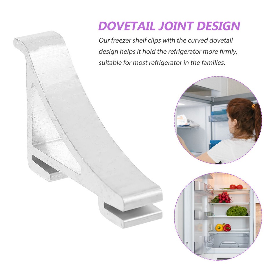 8 Pcs Fridge Shelf Brackets Hooks Refrigerator Buckle Freezer