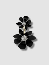 176 Lele Sadoughi Women's Black 14k Gold Plated Crystal Acetate Earrings