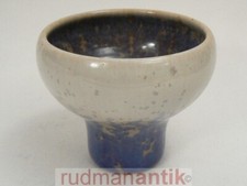 WENDELIN STAHL VASE KUMME weissblaue Kristallglasur Modell 751/11 - signiert