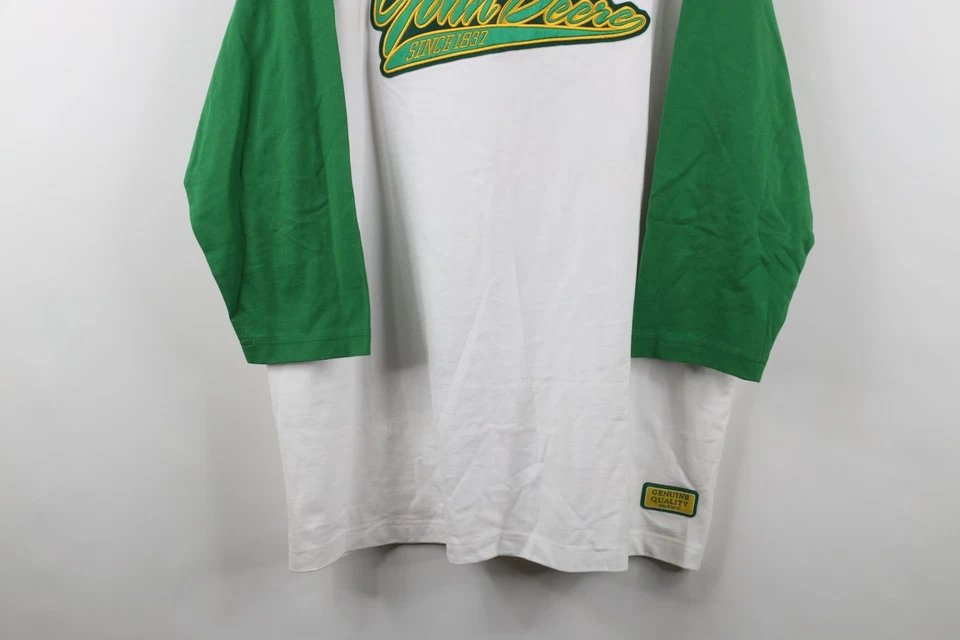 Camiseta raglán manga 3/4 vintage John Deere para hombre 2XL con escritura deletreada de algodón Foto 3 de 4