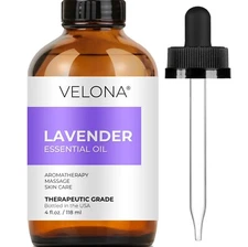 Lavender Essential Oil by Velona 0.5-32 Fl Oz Therapeutic Grade for Aromatherapy