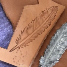 3D Feather Leather Embossing Mold Stamp Tool for DIY Vegetable Tanned Crafts