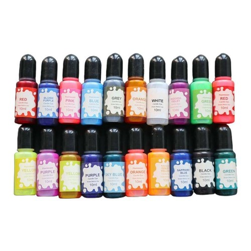 20 Colors Aromatherapy Candle Color Essence DIY Crafts Soy Wax Making Liquid Dye - Picture 1 of 11