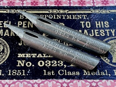 Two Vintage John Mitchell s 0323 Fine Flex Dip Pen Nibs