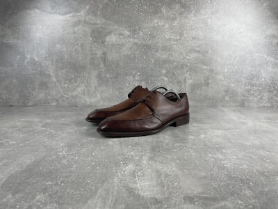 Fratelli Rossetti Brown Luxury Moc Toe Shoes Leather Size UK 7 Made In Italy
