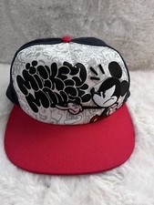 Disney Parks Angry Mickey Mouse Cap Hat with Graffiti Adult Snapback