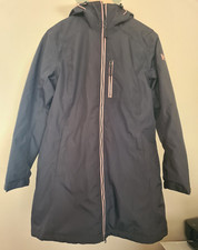 Helly Hansen Women's Long Belfast Rain Jacket Ebony Size L Rrp £155.00 Ca1251
