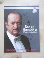 Nikolaus Harnoncourt signed 6x8 inch brochure autograph