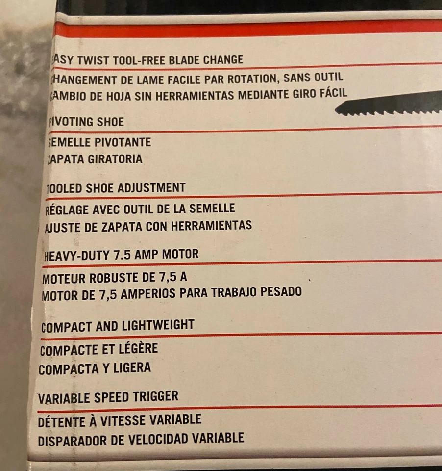 Porter-Cable 7.5AMP Corded Reciprocating Saw PC75TRS IN DAMAGED BOX - Image 3 of 3