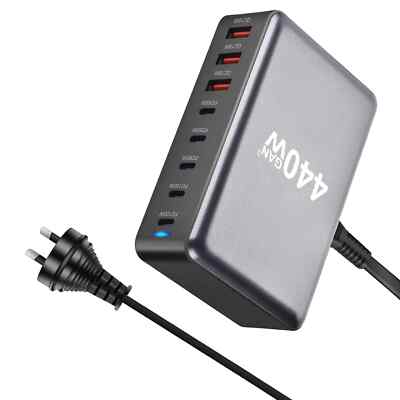 440W 8 Ports Multi USB Charger Type C PD Fast Charging Station For iPhone 16 15
