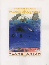 1989 VINTAGE "DUFY PLANETARIUM" LOVELY MOURLOT MINI POSTER COLOR Art Lithograph