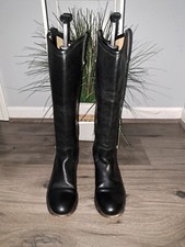 EUC Women's Frye 3477167 Melissa Button Black Leather Pull On Riding Boots Sz 7B