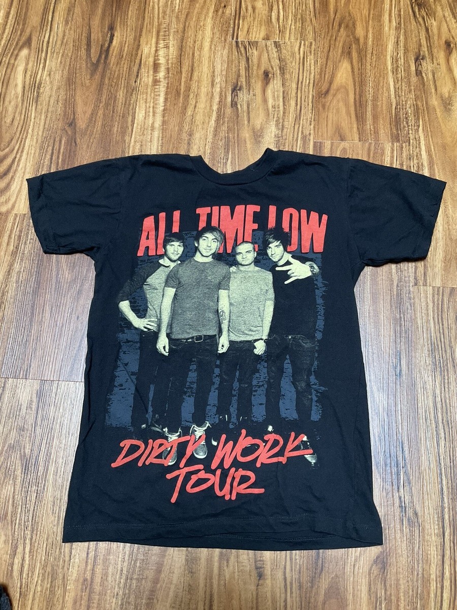 All Time Low Band T Shirt DIRTY WORK TOUR VTG 2011 Concert Merch