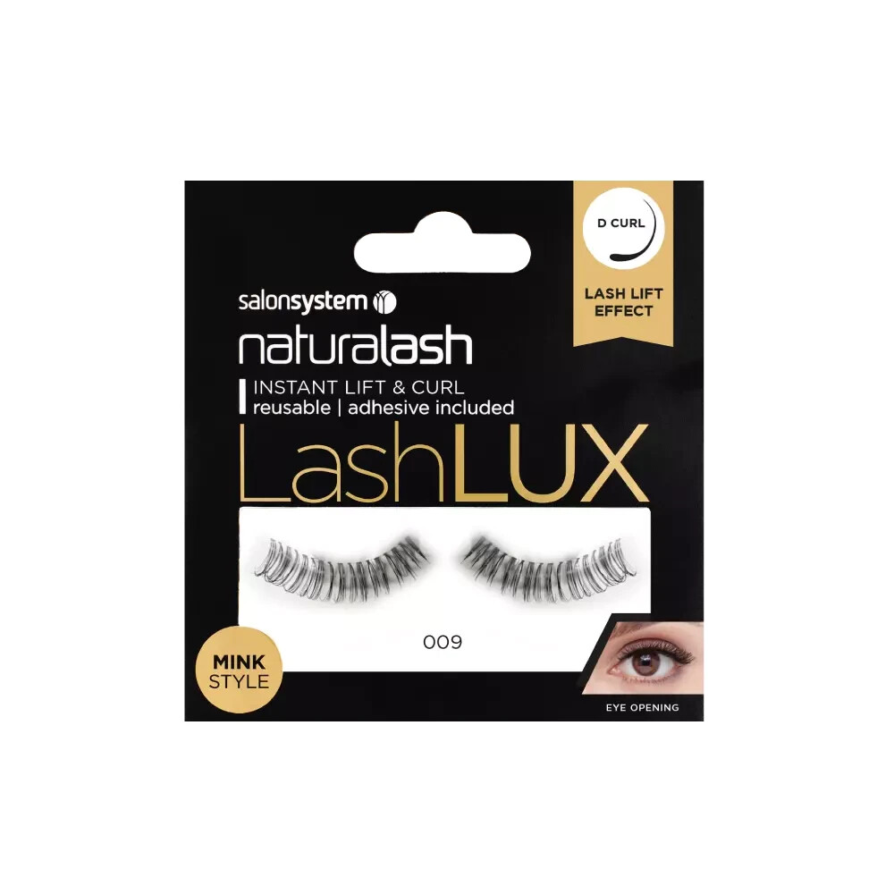 Salon System Naturalash LashLux 009 Black Mink Style Strip Lashes STOCK CLEAR