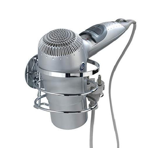 WENKO Turbo-Loc® porta asciugacapelli - fissaggio senza trapano, Acciaio inossid