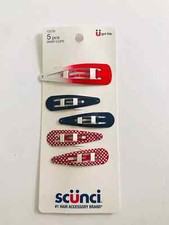 Scunci Hair Accessories Snap Clips 5 PCS Red/White/Blue 12278
