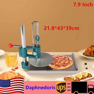 7.9'' Mannual Pizza Dough Press Machine Stainless Auto-rebound Pizza Press Maker