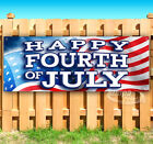 Happy Fourth Of July Advertising Vinyl Banner Flag Sign Many Sizes Usa