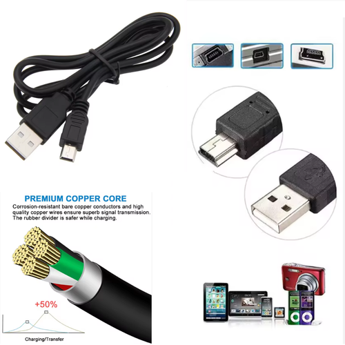 USB (MINI V3) Data Lead & Charging Cable for TOMTOM GO,LIVE,VIA,ONE,XXL,RIDER - Picture 2 of 7