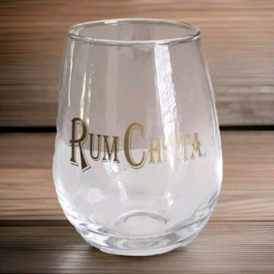 Rum Chata Stemless Clear Cocktail Glass RumChata EUC