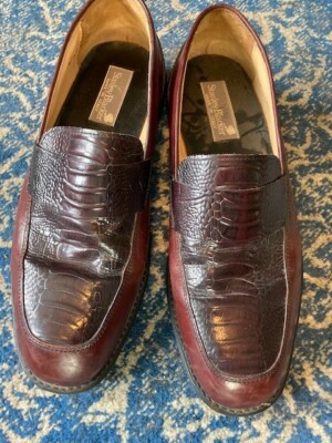 Stanley Blacker 8.5 Two Tone SHOES LOAFERS Made in Italy 
