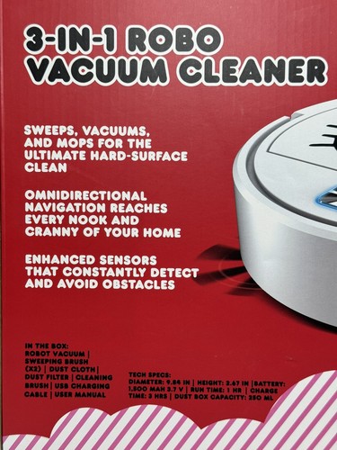 New in Box Hello Kitty Sanrio 3-in-1 Robot Vacuum Cleaner - Picture 7 of 7