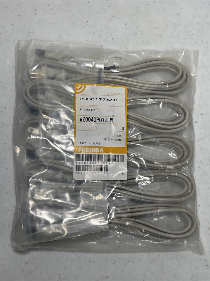 39 Pieces of Toshiba OEM Genuine AC Cord P000177660 WZ0040P01ULW Made in Japan - Image 2 of 4