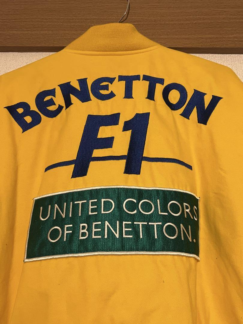 BENETTON F1 イエロー ジャケット PICK!!! Vintage Bomber Jacket Benetton Formula 1 Racing Team