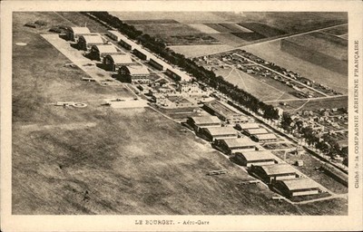 Le Bourget Aero-Gare Compagnie Aerienne Francaise c1900s-10s Vintage Postcard