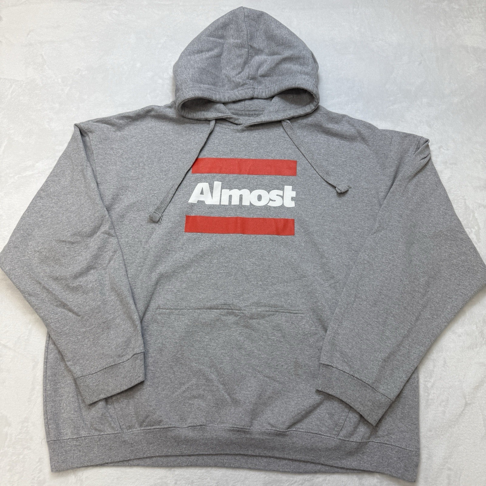 Hoodie Gray Red Logo Pullover Men&rsquo;s Xl Streetwear