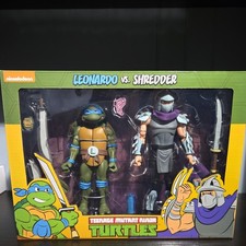 NECA TMNT Cartoon Leonardo vs. Shredder Figure 2 Pack NEW Target Exclusive