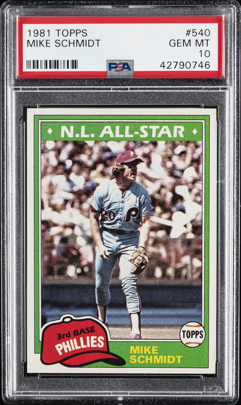1981 TOPPS #540 MIKE SCHMIDT PSA 10