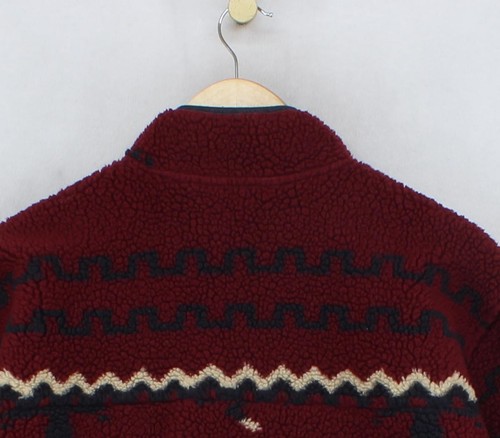 Orvis Snap T Fleece Jumper Mens Size L Red Sherpa Patterned - Picture 10 of 14