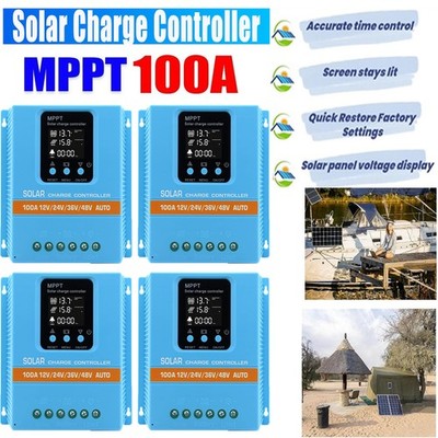 4PC 4800W 100A MPPT Solar Charge Controller 12V/24V/36V/48V Battery PV Regulator