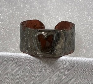 Unique Artisan Handcrafted Silver Band Ring Red Agate Natural Heart Stone