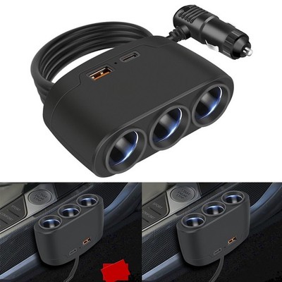 Mehrfachsteckdose Auto Splitter USB Ladegerät Adapter 3 Wege USB Ladefähigkeit