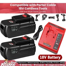 2Pack 18V 4.5Ah Battery or Charger for Porter Cable PC18B 18-Volt Cordless Tools