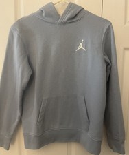 Boys Nike Jordan Brooklyn Fleece Pullover Hoodie Blue Size L 12-13yrs 