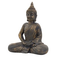 Deko Figur Skulptur Buddha Statue Sitzend Gartenfigur Feng Shui Kunstharz 63 Cm