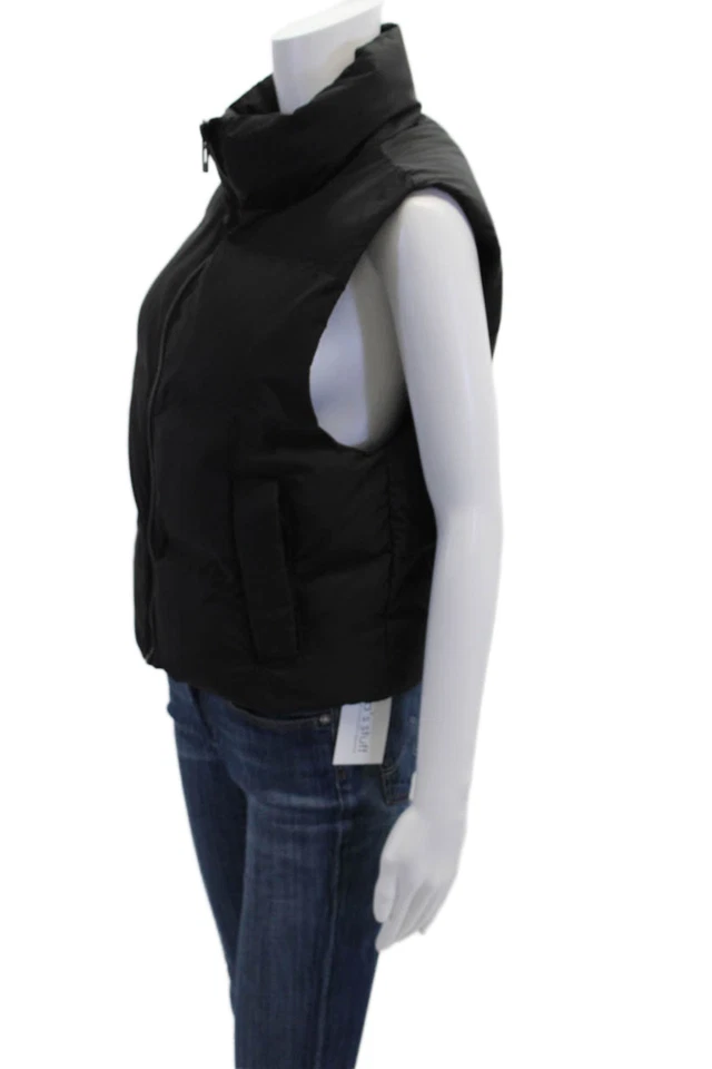 Chaqueta Chaleco Zara Mujer Cremallera Completa Sin Mangas Puffer Negra Talla Extra Pequeña Foto 2 de 4