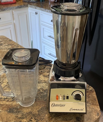 VTG Osterizer Commercial Blender Chrome- Stainless 40oz  And Plastic 40oz-WORKS