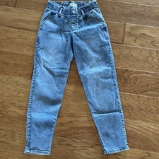 Abercrombie Kids High-Rise Mini Mom Jeans Girls 15/16 Reg Light Wash Denim